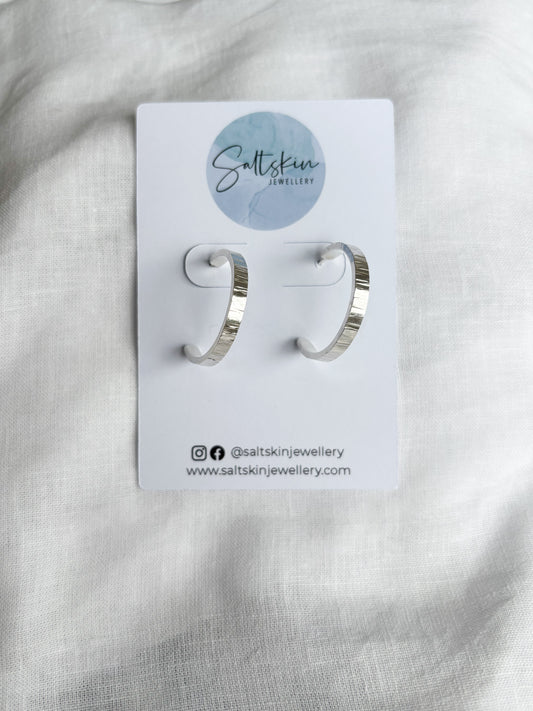 Textured Stud Back Hoops