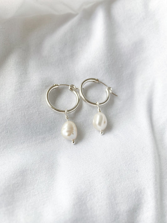 Freshwater Pearl Hoops